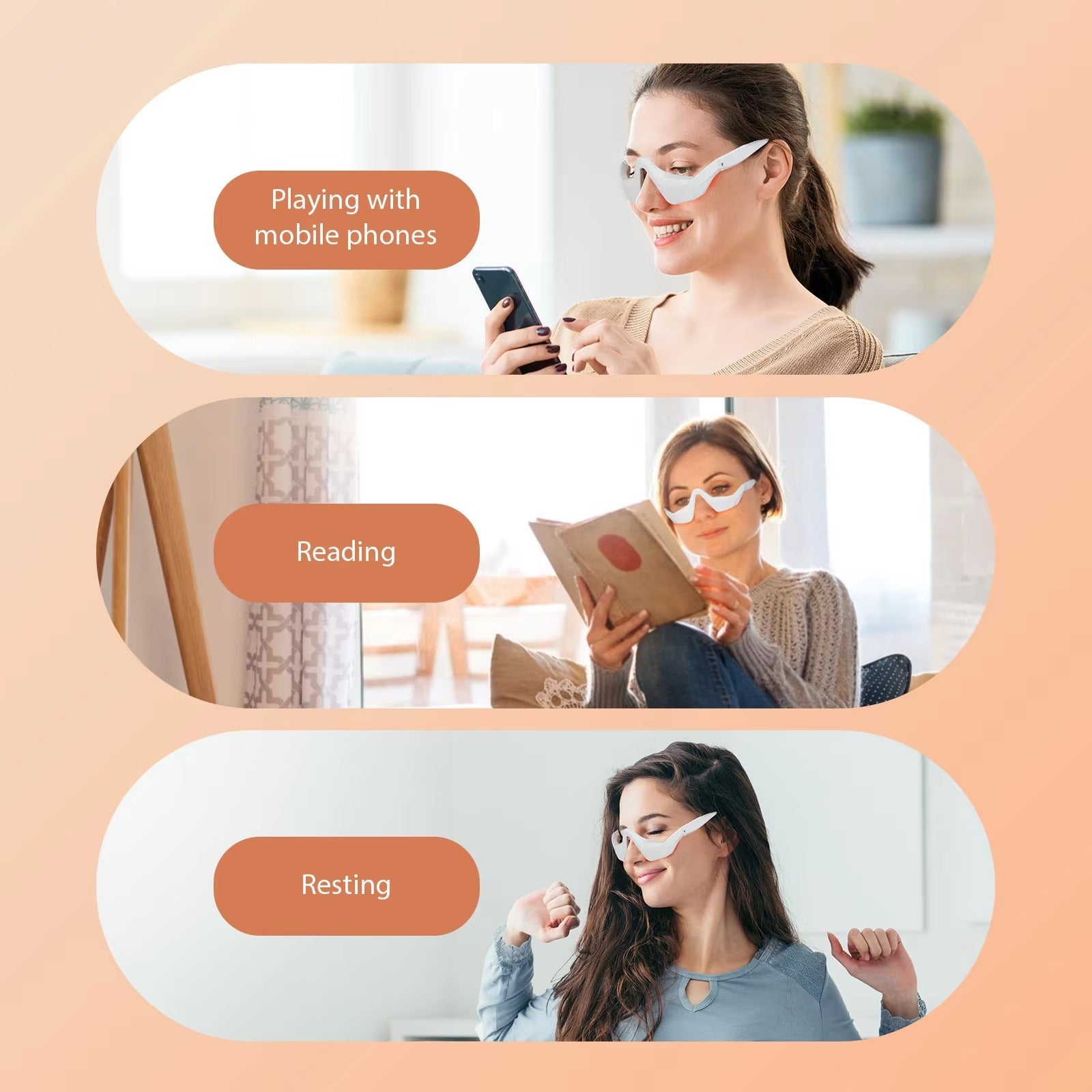 Red Light Therapy & Microcurrent Eye Care Glasses – Anti-Aging Under-Eye Rejuvenation Device