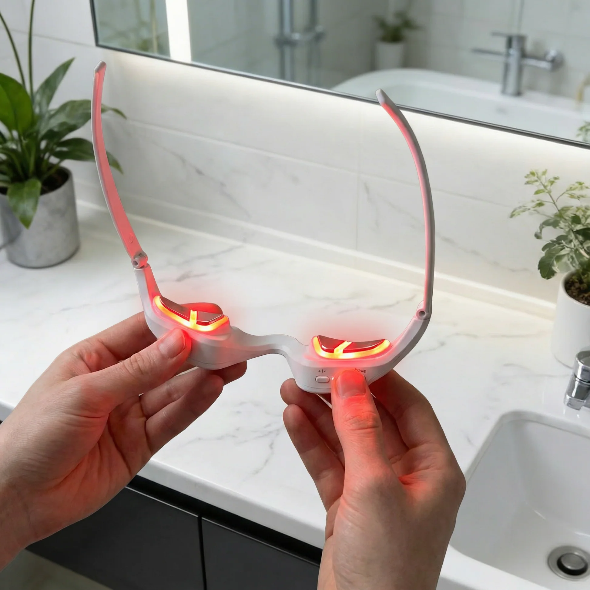 Red Light Therapy & Microcurrent Eye Care Glasses – Anti-Aging Under-Eye Rejuvenation Device